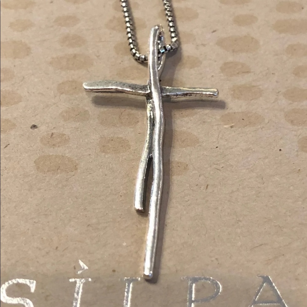 Silpada N5359 Cross Twig Pendant Sterling Silver Necklace - Picture 6 of 15